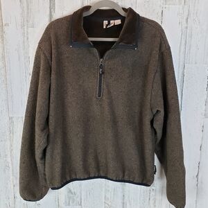 Woolrich Men's Dark Brown Zip-Up Fleece Size Large